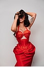 view 3 of 3 Cardi Gown in Red