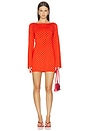 view 1 of 4 Boatneck Dress in Chili Pepper