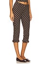view 2 of 6 Ruffle Capri Pants in Brown Polka Dot