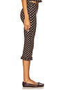 view 3 of 6 Ruffle Capri Pants in Brown Polka Dot