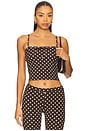 view 1 of 5 Tie Camisole in Brown Polka Dot