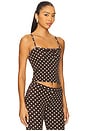 view 2 of 5 Tie Camisole in Brown Polka Dot