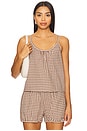 view 1 of 5 Keyhole Camisole in Brown Gingham