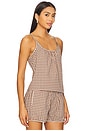 view 2 of 5 Keyhole Camisole in Brown Gingham