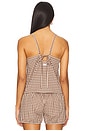 view 3 of 5 Keyhole Camisole in Brown Gingham