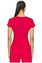 view 3 of 4 Pointelle Perfect Tee in Cherry