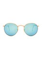 view 1 of 3 Polarized Round Flash Lenses in Gold & Polarized Blue Flash