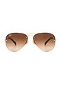 view 1 of 3 Rimless Aviator in Brown Gradient