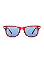view 1 of 6 LUNETTES DE SOLEIL LEGACY WAYFARER in Transparent Red & Blue
