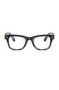 view 1 of 3 LUNETTES ANTI LUMIÈRE BLEU STORIES WAYFARER in Shiny Black & Clear