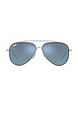 view 1 of 3 Reverse Aviator in Silver & Dark Grey Mirror Turquoise