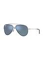 view 2 of 3 Reverse Aviator in Silver & Dark Grey Mirror Turquoise
