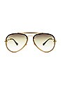 view 1 of 3 LUNETTES DE SOLEIL BLAZE AVIATOR in Demi Gloss Gold & Grey Green Gradient