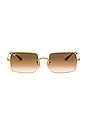 view 1 of 3 LUNETTES DE SOLEIL RECTANGLE in Gold & Gradient Brown