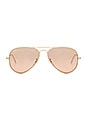 view 1 of 3 Aviator Gradient in Gold & Crystal Brown Pink Silver Mirror