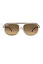 view 1 of 3 Aviator Sunglasses in Havana & Transparent Brown