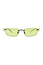view 1 of 3 Anh Sunglasses in Gunmetal & Green