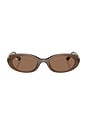 view 1 of 3 Oval Sunglasses in Opal Brown