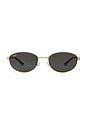 view 1 of 3 Oval Sunglasses in Black & Gold