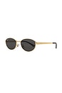 view 2 of 3 Oval Sunglasses in Black & Gold