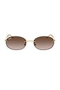 view 1 of 3 Oval Sunglasses in Pink & Gold