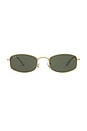 view 1 of 3 Rectangular Sunglasses in Green & Gold