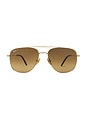 view 1 of 3 William Titanium Aviator Sunglasses in Gold