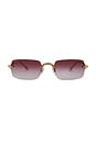 view 1 of 3 x A$ap Rocky RB3928 Rectangle Sunglasses in Gold &Clear Gradient Dark Violet