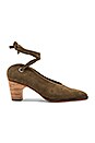 view 1 of 5 Fonda Heel in Olive Suede