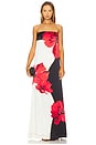 view 1 of 3 МАКСИ ПЛАТЬЕ AMAPOLA in Poppy Print Black & Cream