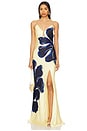 view 1 of 4 Indigo Bloom Maxi in Navy & Yellow Floral Print