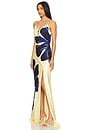 view 3 of 4 Indigo Bloom Maxi in Navy & Yellow Floral Print