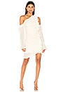 view 1 of 3 Avila One Shoulder Rouched Dress in Ivory & Bone