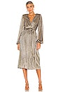view 1 of 4 Rivero Long Sleeve Midi Dress in Gold