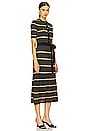 view 2 of 3 Rivoli Midi Dress in Black & Brown Stripe