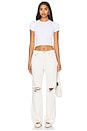 view 5 of 6 Relaxed Long Wide Leg Jeans in Vintage White Destroy