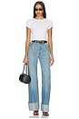 view 5 of 6 High Rise Wide Leg Cuff Jeans in Vintage Biker Blue
