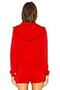 view 3 of 4 Chain Stitch Zip Hoodie in Red