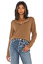 view 1 of 5 x Hanes Henley Thermal Long Sleeve Tee in Natural Tan Brown
