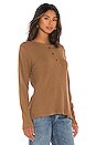 view 2 of 5 x Hanes Henley Thermal Long Sleeve Tee in Natural Tan Brown