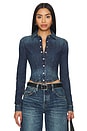 view 1 of 4 X Pam Anderson Fitted Denim Shirt in Vista Bay