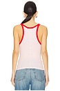 view 3 of 4 Ribbed Tank in Dahlia & Ruby