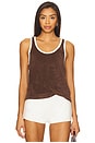 view 1 of 4 Scoop Neck Terry Tank in Brunette