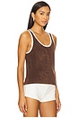view 2 of 4 Scoop Neck Terry Tank in Brunette