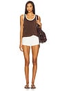 view 4 of 4 Scoop Neck Terry Tank in Brunette