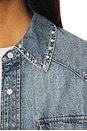 view 5 of 5 Distressed Western Shirt in Vintage Biker Blue Stud