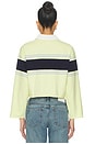 view 3 of 4 Cut Off Rugby Polo Top in Limeade Stripe