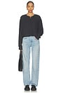 view 4 of 4 Boxy Waffle Henley Top in Washed Black