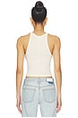 view 3 of 4 V Cut Ribbed Tank Top in Vintage Ivory