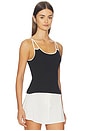 view 2 of 4 Contrast Spaghetti Tank Top in Black & Vintage White